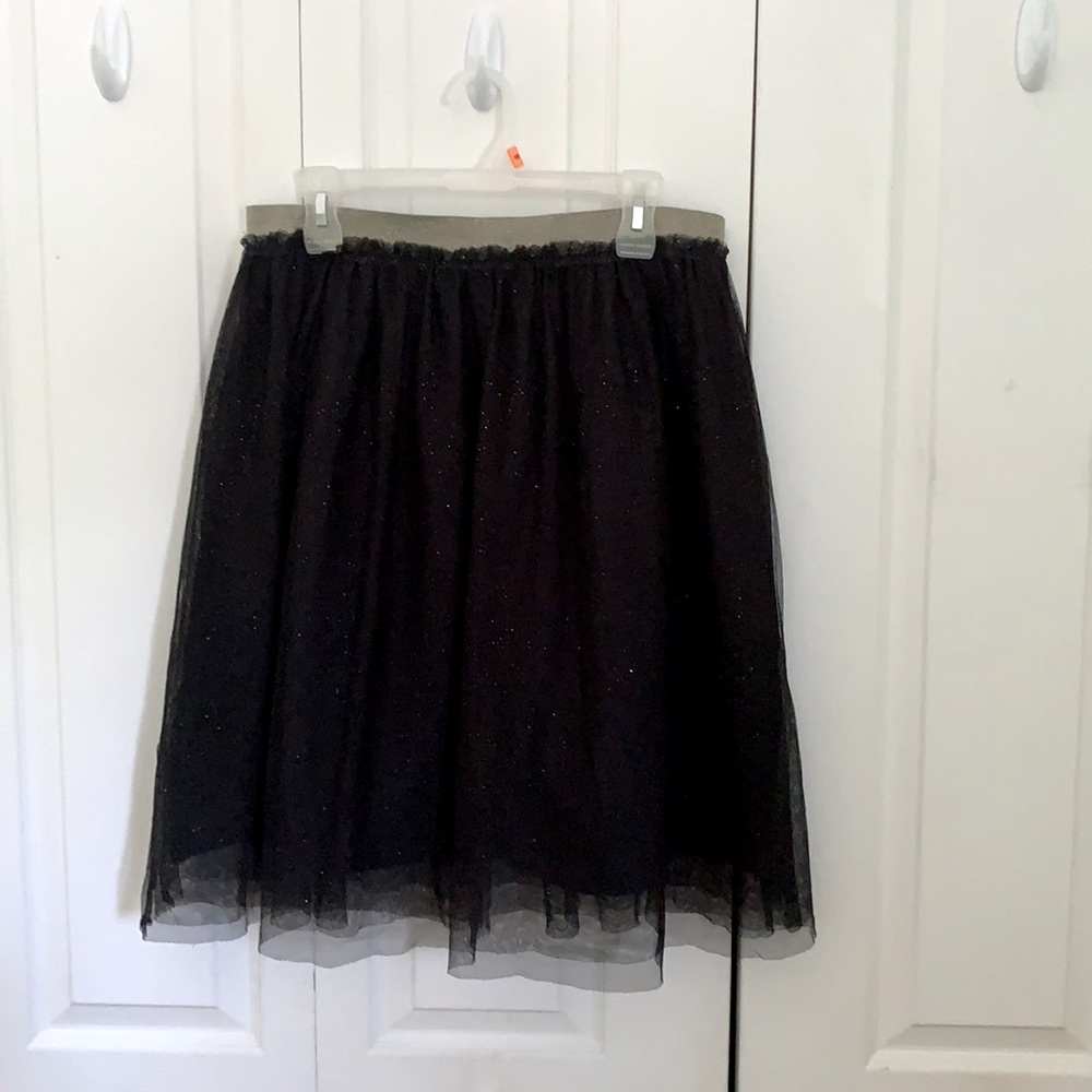 Forever 21 Black & Gold Sparkly Skirt Sz 0X